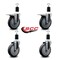Service Caster 5'' Thermoplastic Rubber Swivel 1-1/2'' Expanding Stem Caster Set 2 Total Lock Brakes, 4PK SCC-EXTTL20S514-TPRB-2-S-2-112 - alternate 3